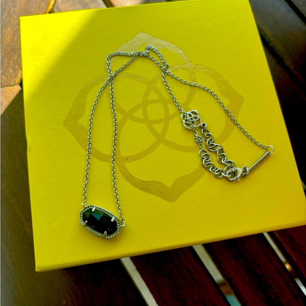 Kendra Scott Elisa Pendant Necklace Rhodium/Blackl